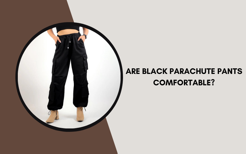 Comfortable Black Parachute Pants