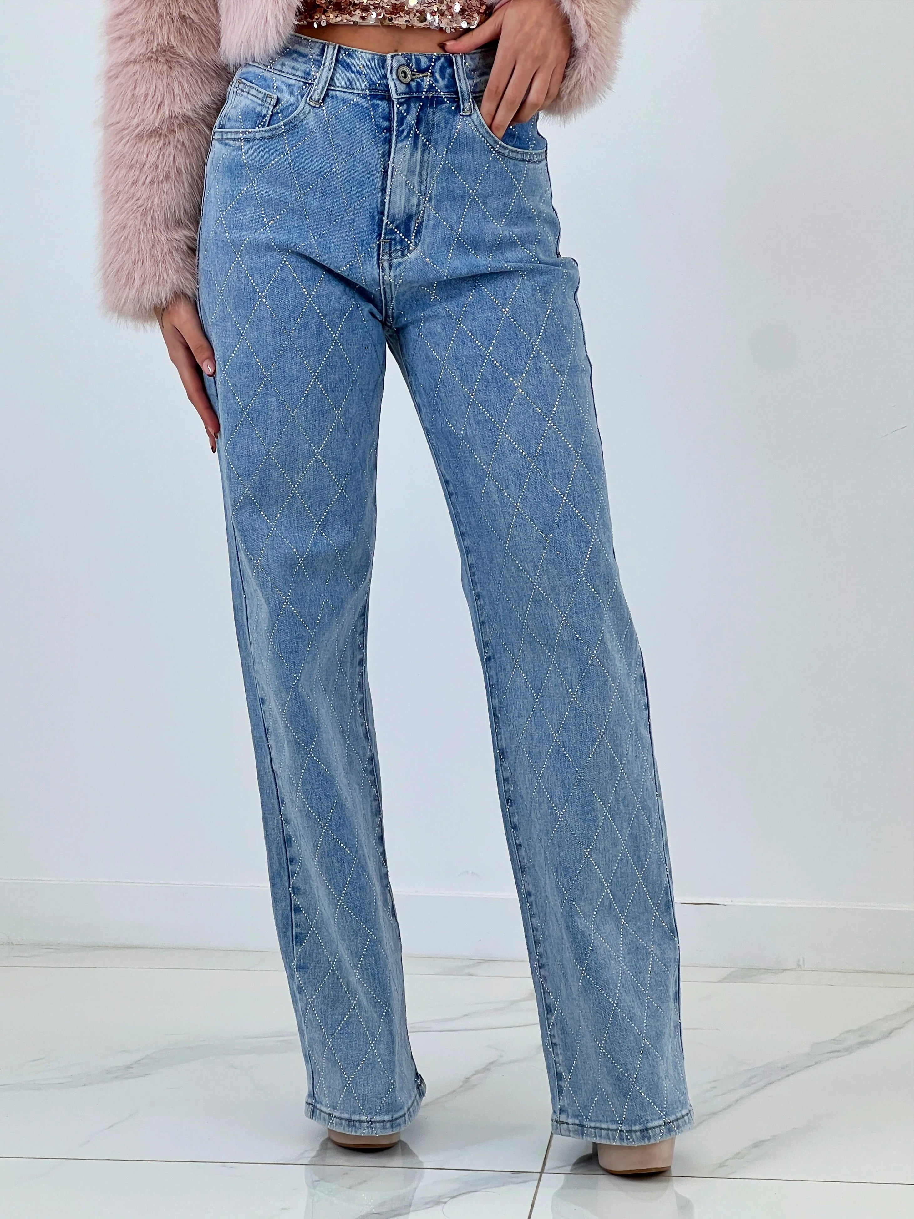 Enchanting Elegance High Rise Wide Leg Jeans