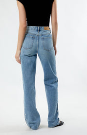 Wildflower Rhinestone Embellished Wide Leg Jeans