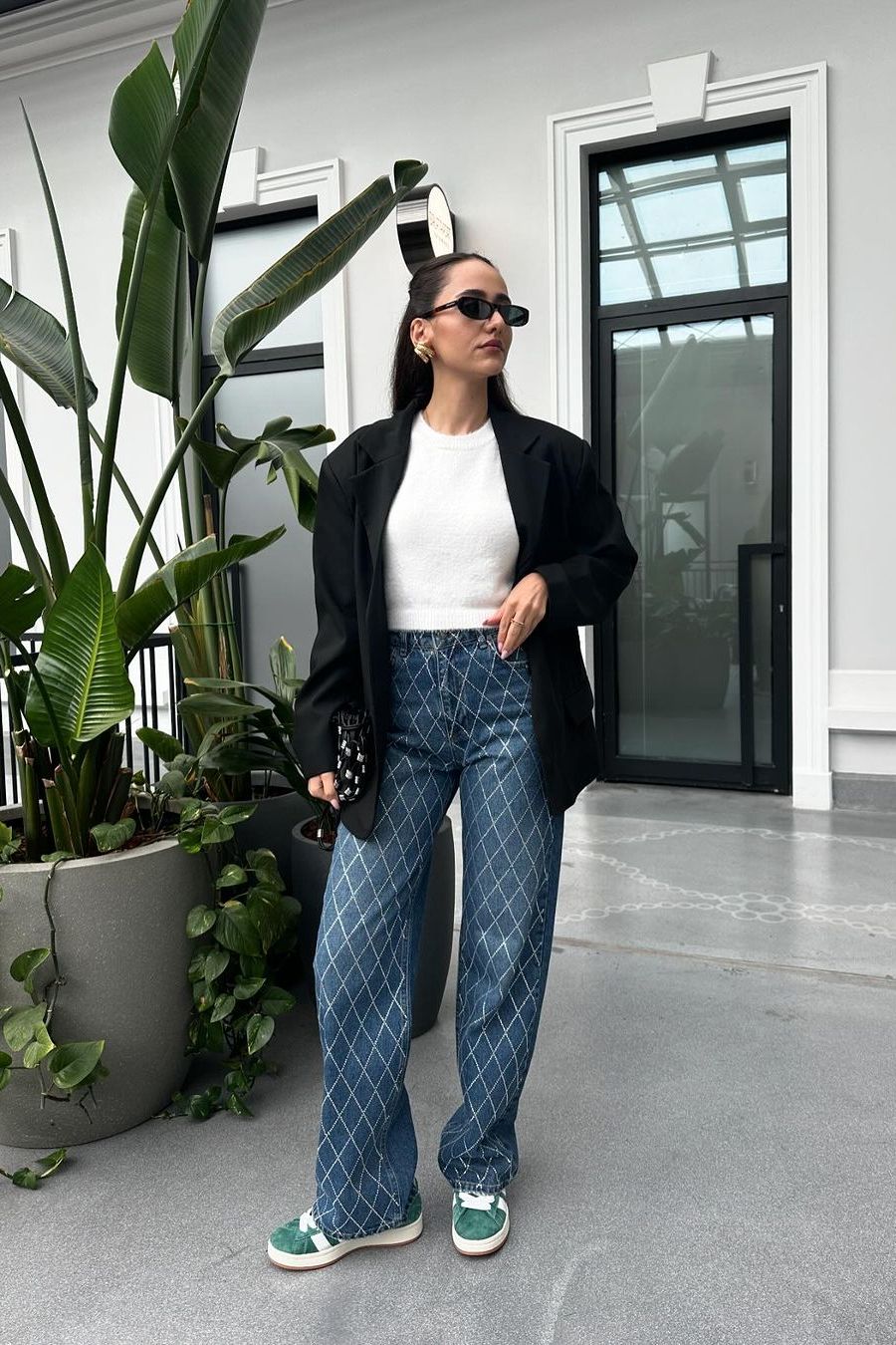 Diamond Daze High Rise Wide Leg Jeans