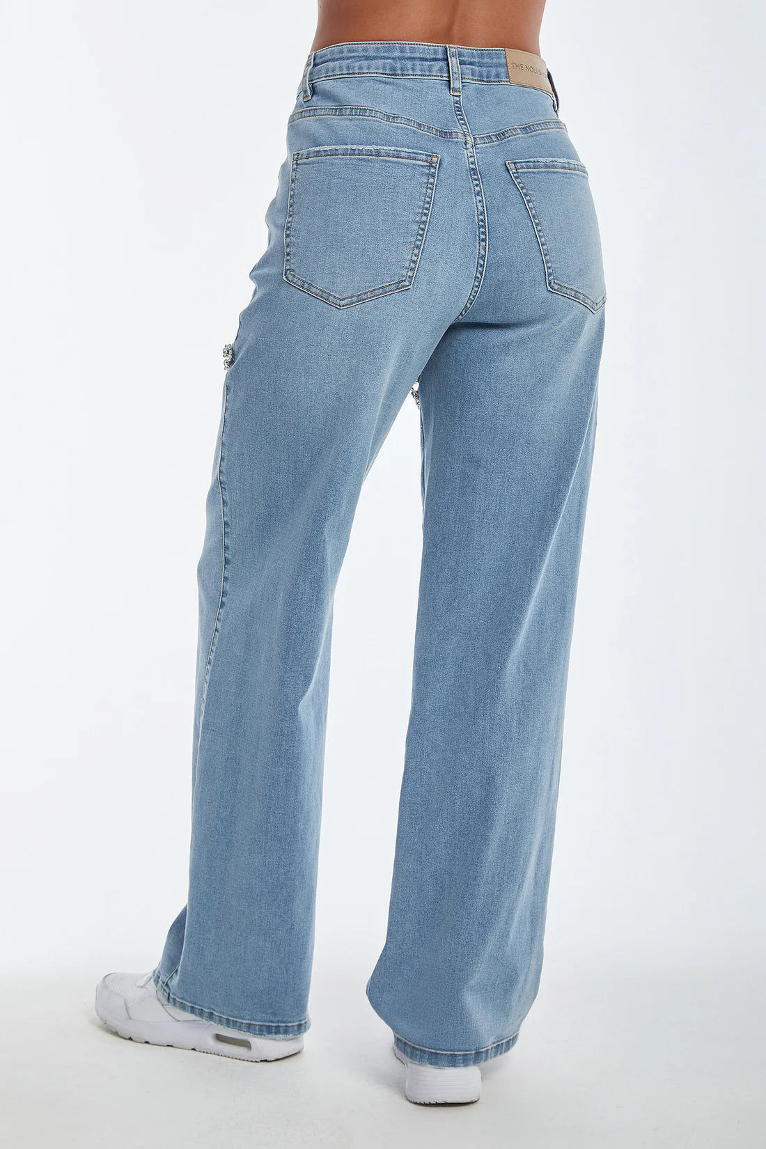 Nova Cut Rhinestone Embellished Wide Leg Jeans