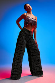 Onyx - Rhinestone Embellished Wide Leg Jeans