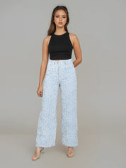 Dahlia - High Rise Wide Leg Jacquard Jeans