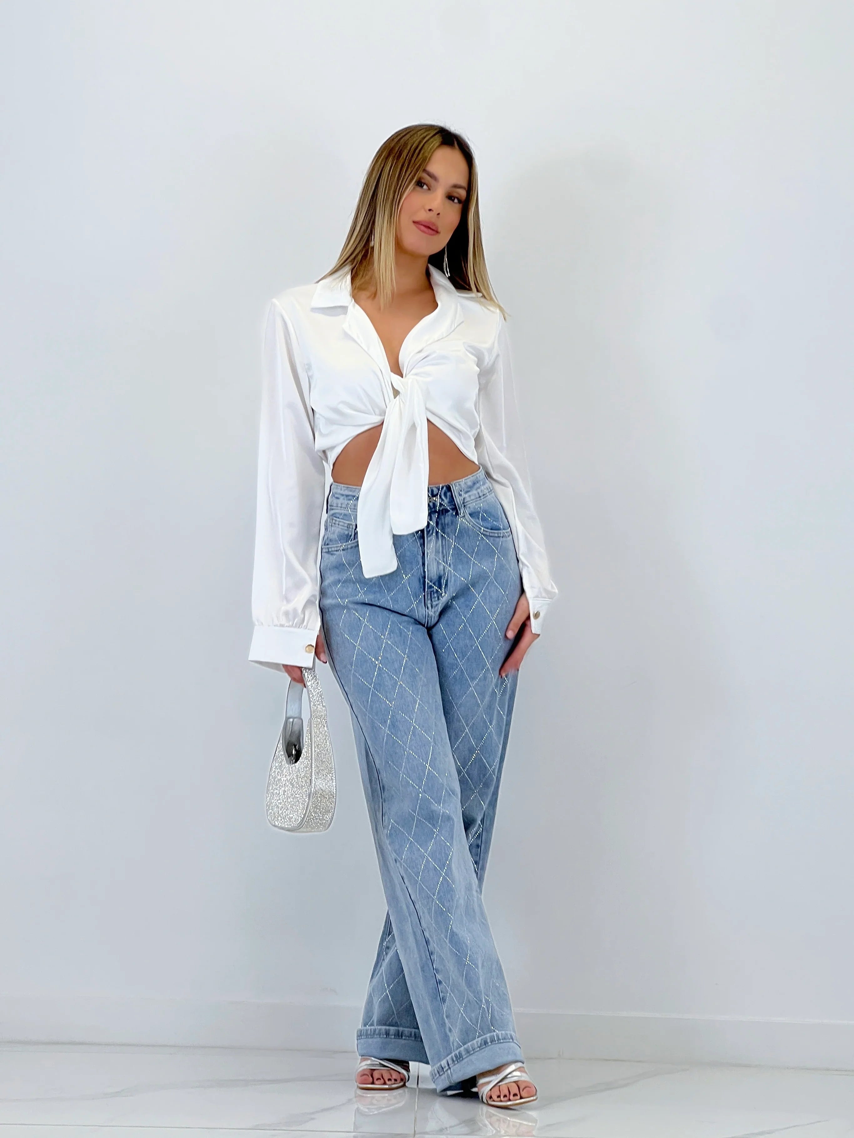 Enchanting Elegance High Rise Wide Leg Jeans