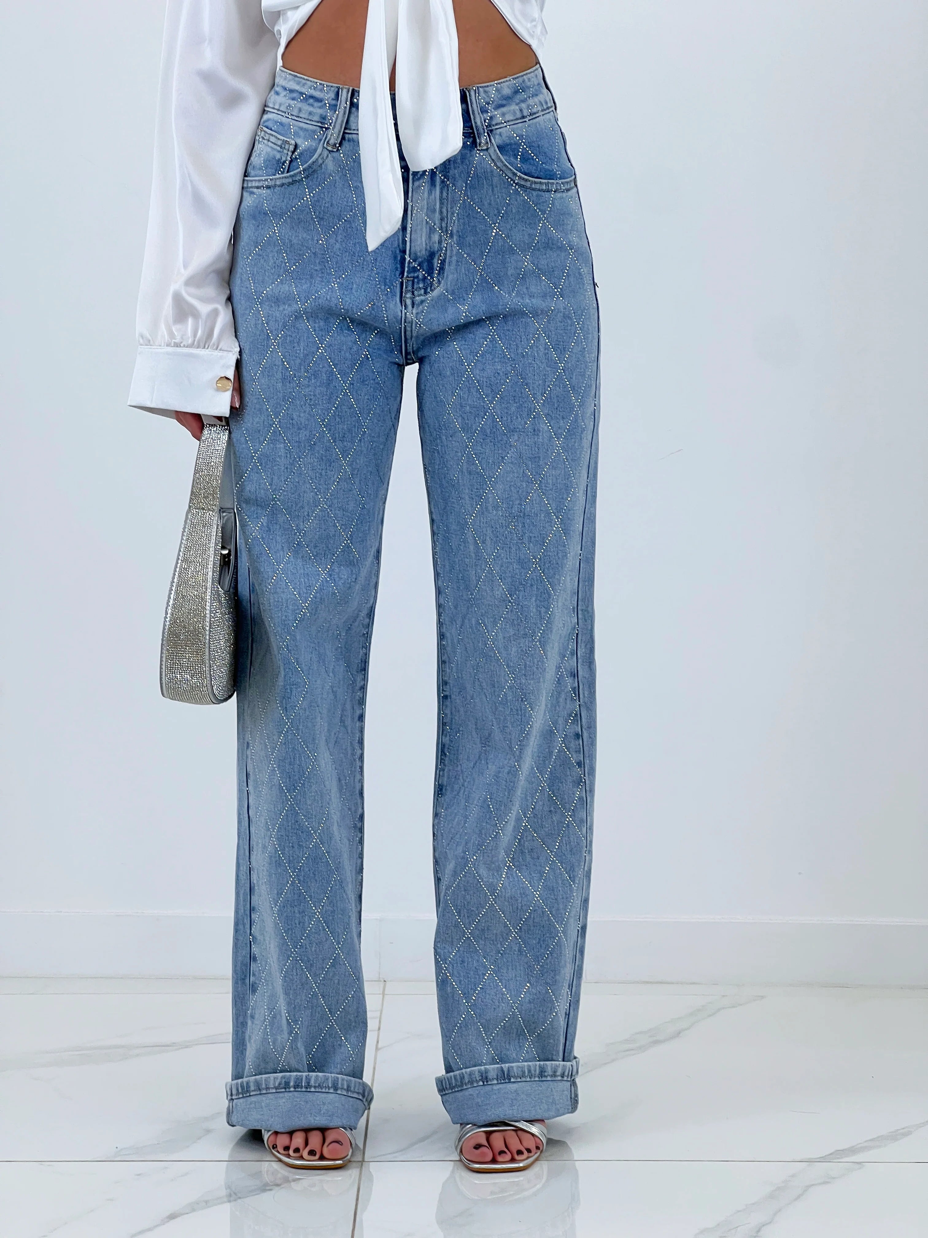Enchanting Elegance High Rise Wide Leg Jeans