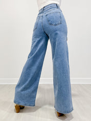 Obsession -  Embellished Wide Leg Cut Out Jeans