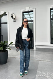 Diamond Daze High Rise Wide Leg Jeans