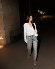 Fringe Fever- Rhinestone Wide Leg Jeans