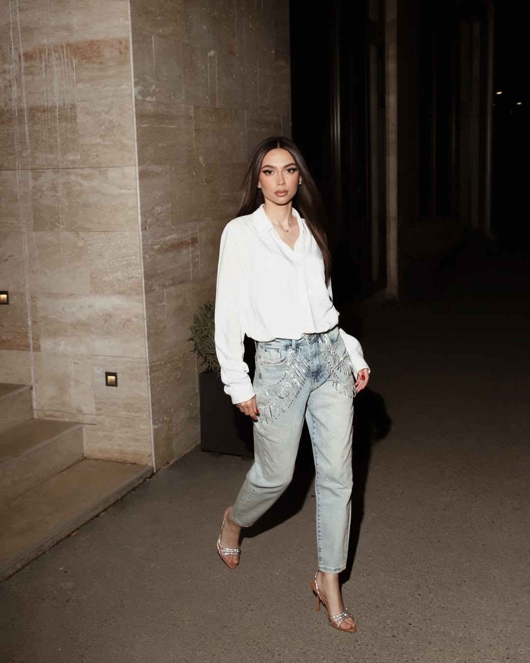 Fringe Fever- Rhinestone Wide Leg Jeans