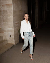 Fringe Fever- Rhinestone Wide Leg Jeans