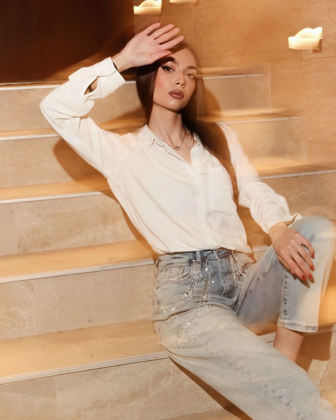 Fringe Fever- Rhinestone Wide Leg Jeans