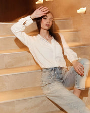 Fringe Fever- Rhinestone Wide Leg Jeans