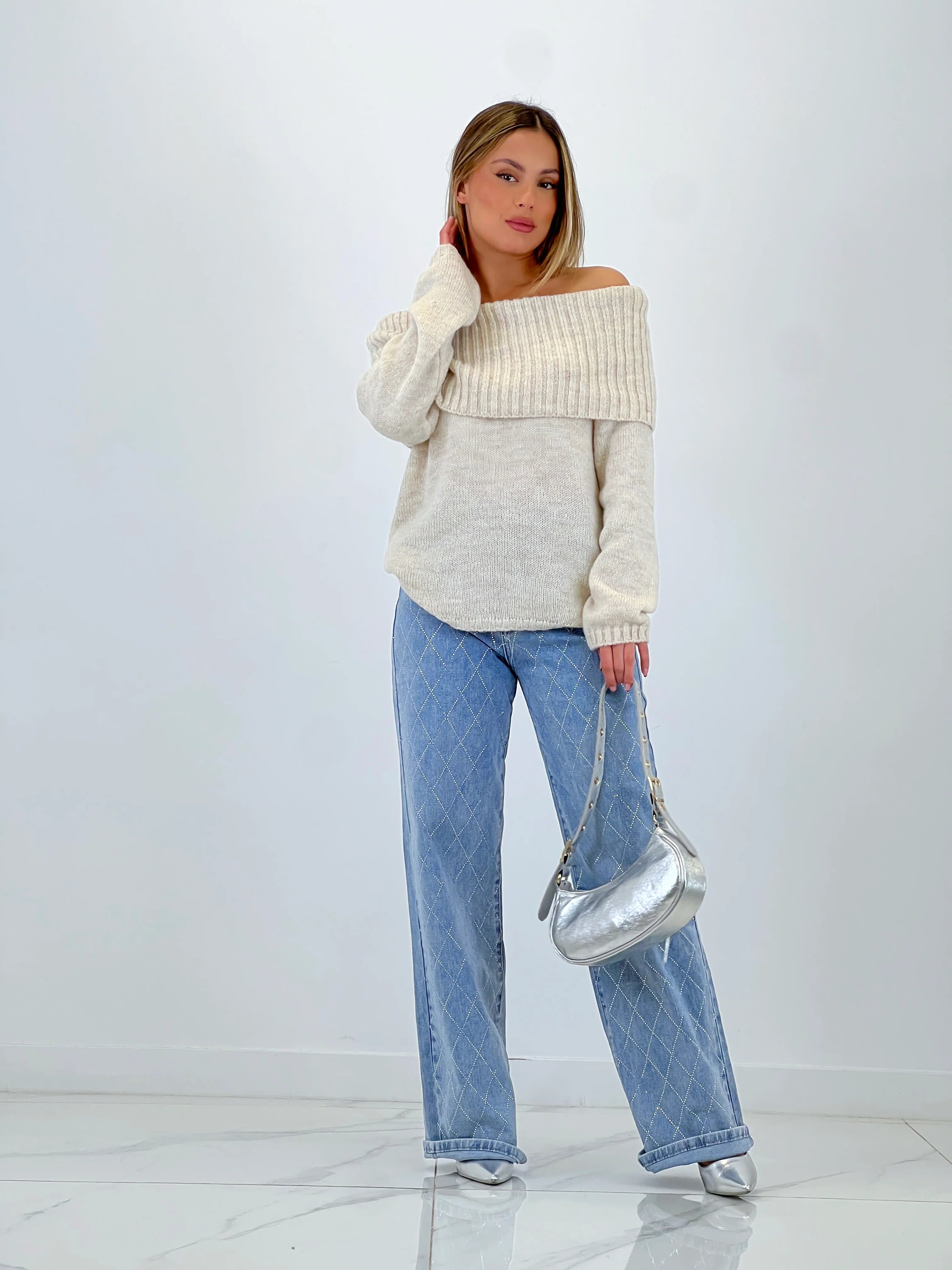Enchanting Elegance High Rise Wide Leg Jeans