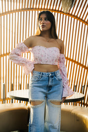 Amelia- Rhinestone Embellished Cut Out Jeans