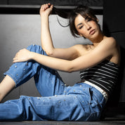 Shiny Side Up - Studded Wide Leg Jeans