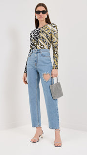 Love Struck Rhinestone Embellished Wide Leg Jeans