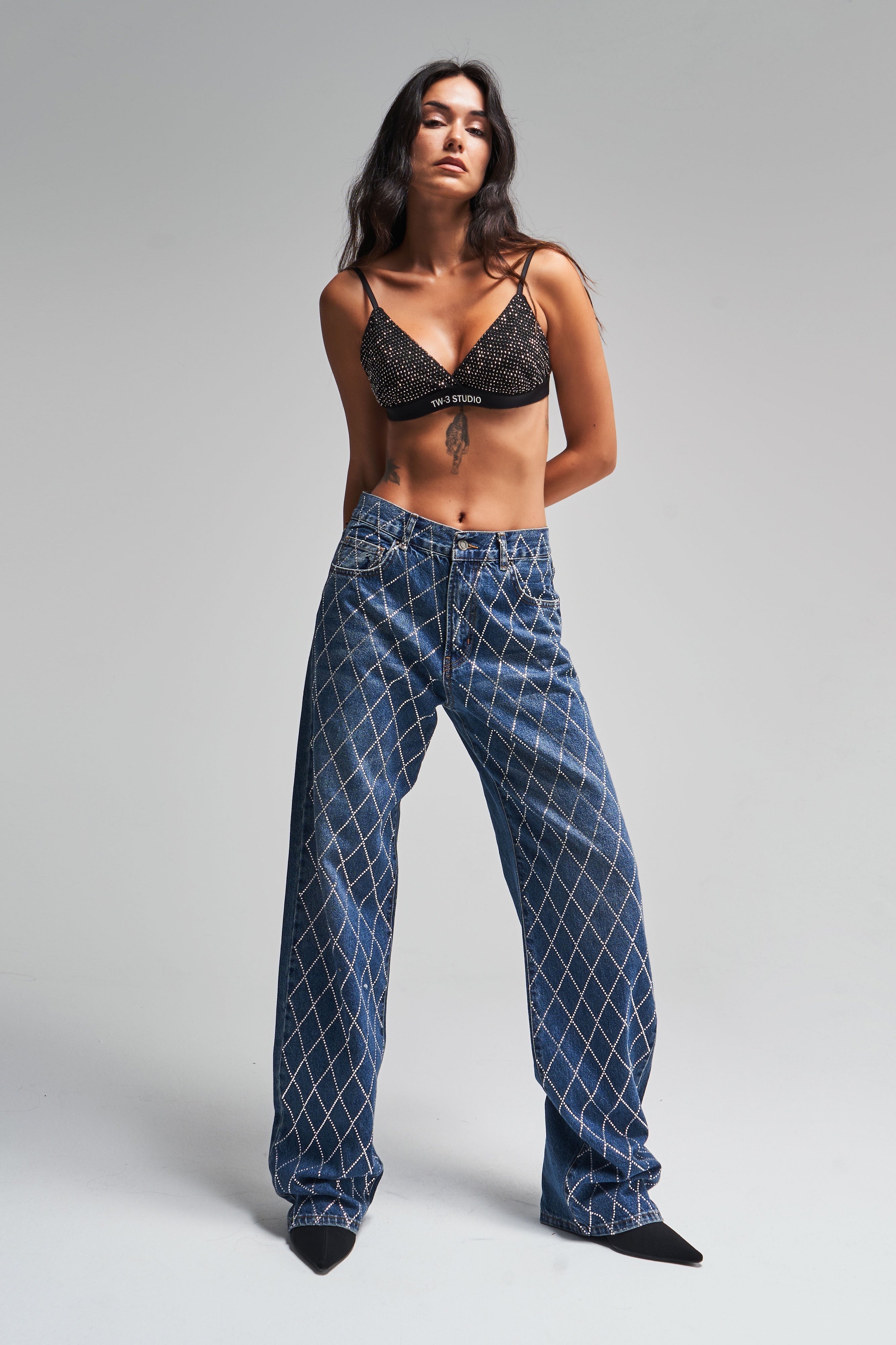 Diamond Daze High Rise Wide Leg Jeans