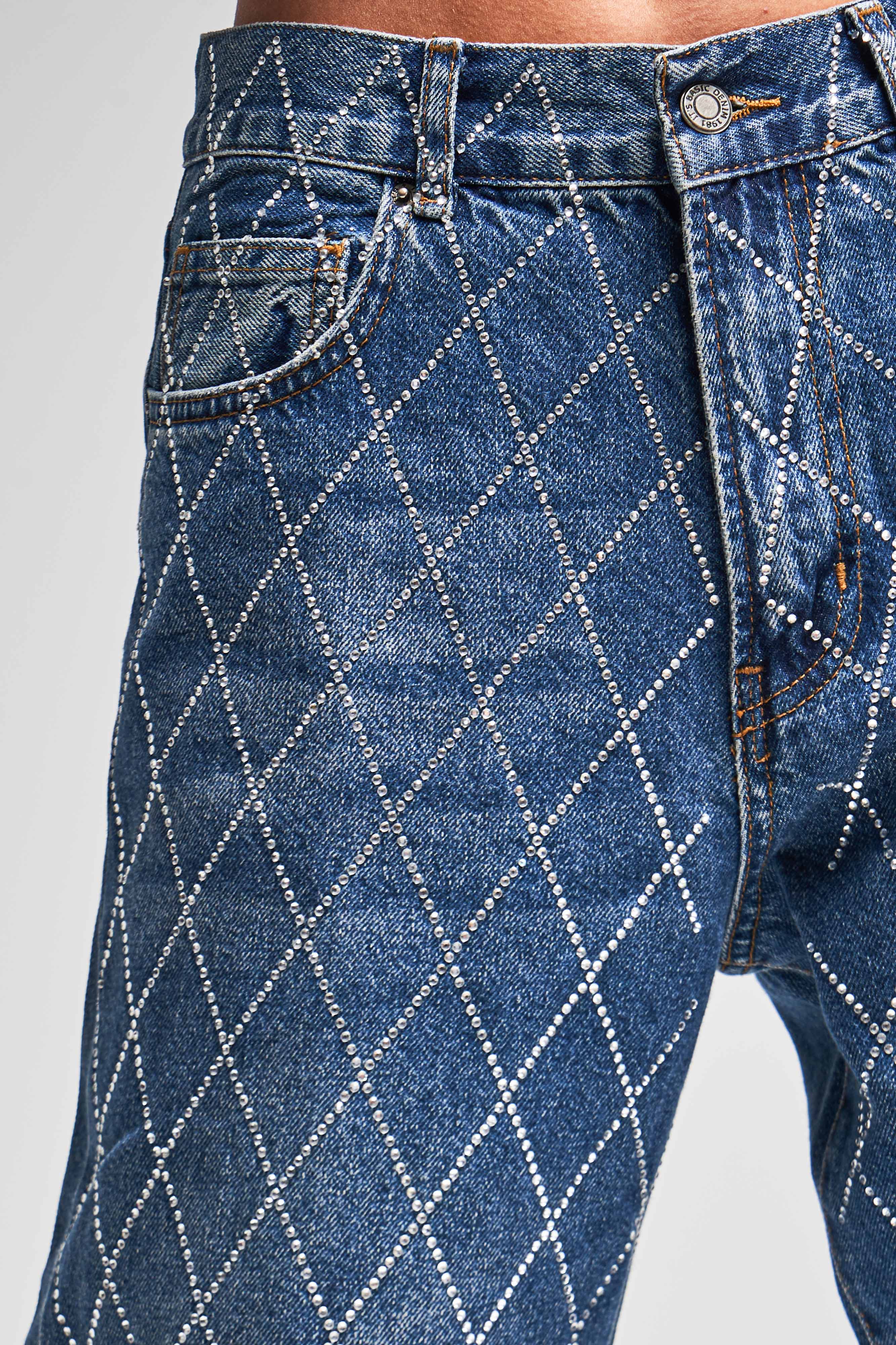 Diamond Daze High Rise Wide Leg Jeans