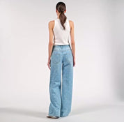 Anoushka - Rhinestone Pearl Beaded Wide Leg Jeans
