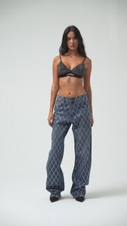 Diamond Daze High Rise Wide Leg Jeans