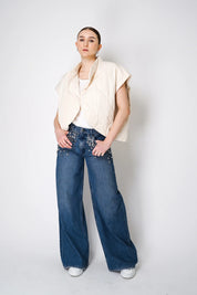 Midnight Glam - Rhinestone Embellished Wide Leg Jeans