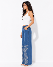 Inara - Rhinestone Embellished Jeans - Dark Blue