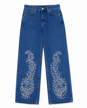 Inara - Rhinestone Embellished Jeans - Dark Blue