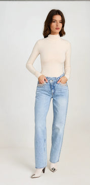 Diva - Rhinestone Embellished Wide Leg Jeans