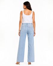 Aster - Rhinestone Embellished Cut Out Jeans - Ice Blue