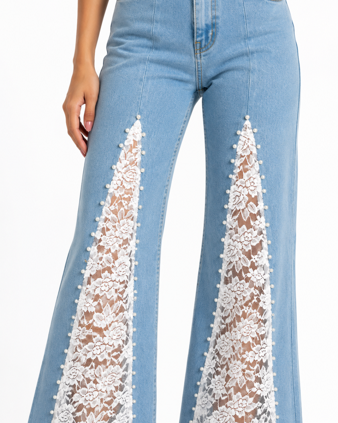 Rumi - Rhinestone Embellished Jeans - Ice Blue