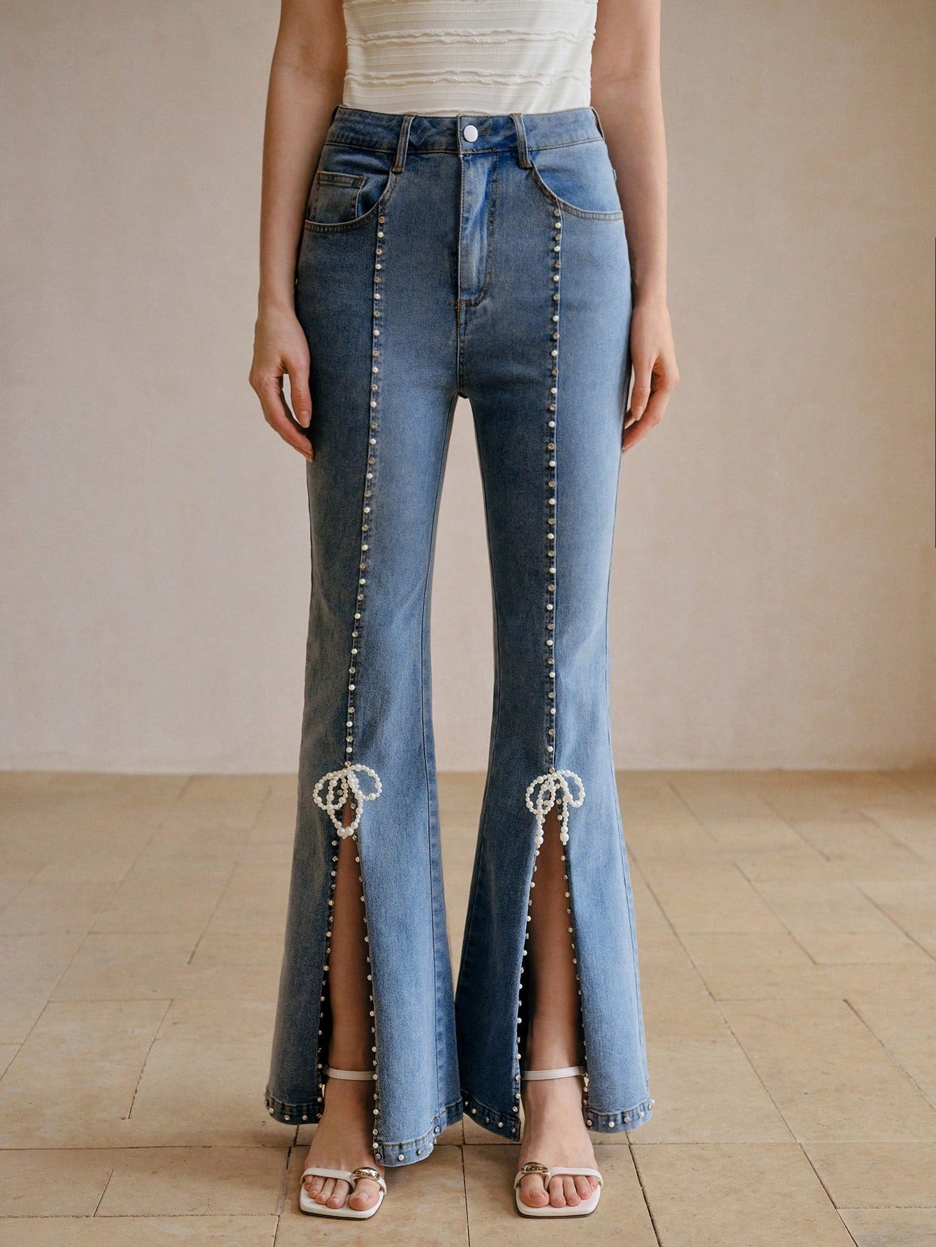 Jade - Rhinestone Embellished Boot Cut Jeans