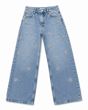 Florice - Rhinestone Embellished Jeans - Ice Blue