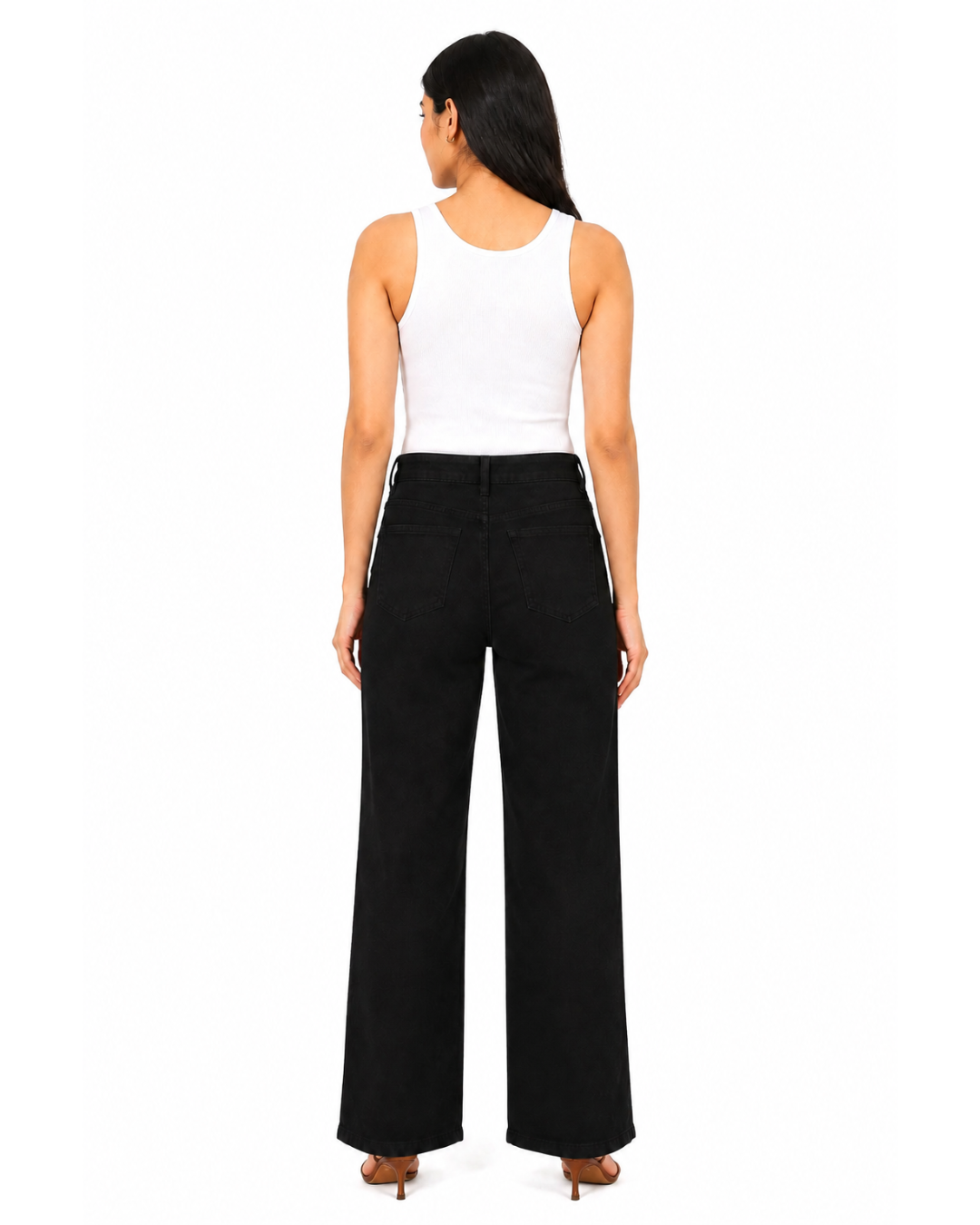 Black Heart - Rhinestone Embellished Cut Out Jeans - Black