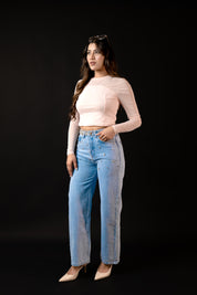 Dazzle Band - Rhinestone Embellished Wide Leg Jeans