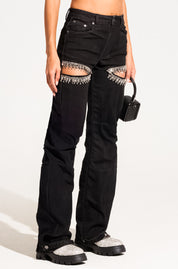 Charlotte- Rhinestone Embellished Cargo Jeans