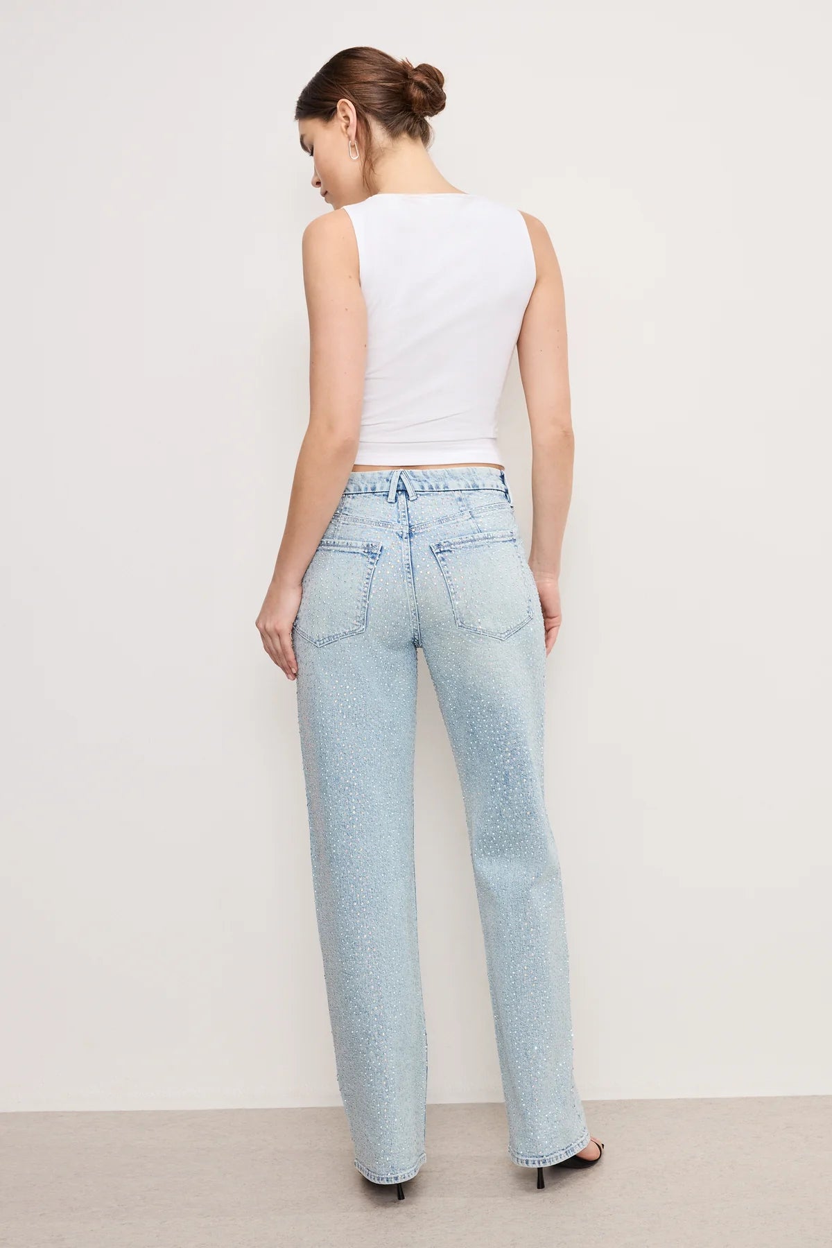 Disco Dust - Rhinestone Embellished Wide Leg Jeans