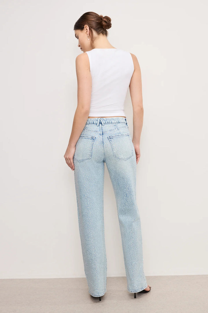 Disco Dust - Rhinestone Embellished Wide Leg Jeans