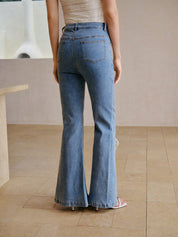 Jade - Rhinestone Embellished Boot Cut Jeans