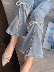 Jade - Rhinestone Embellished Boot Cut Jeans