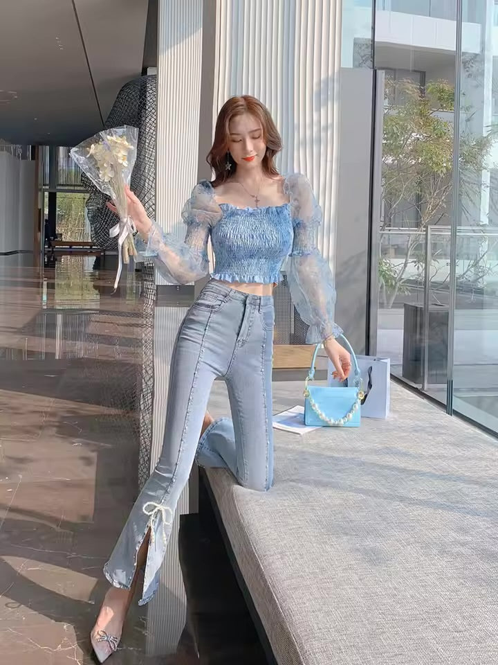 Jade - Rhinestone Embellished Boot Cut Jeans