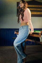 Dazzle Band - Rhinestone Embellished Wide Leg Jeans