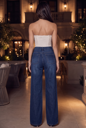 (Limited Edition) Dark Romance - Rhinestone Embellished Jeans - Dark Blue