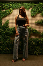Bebo - Pearl Embellished Jeans - Ice Blue
