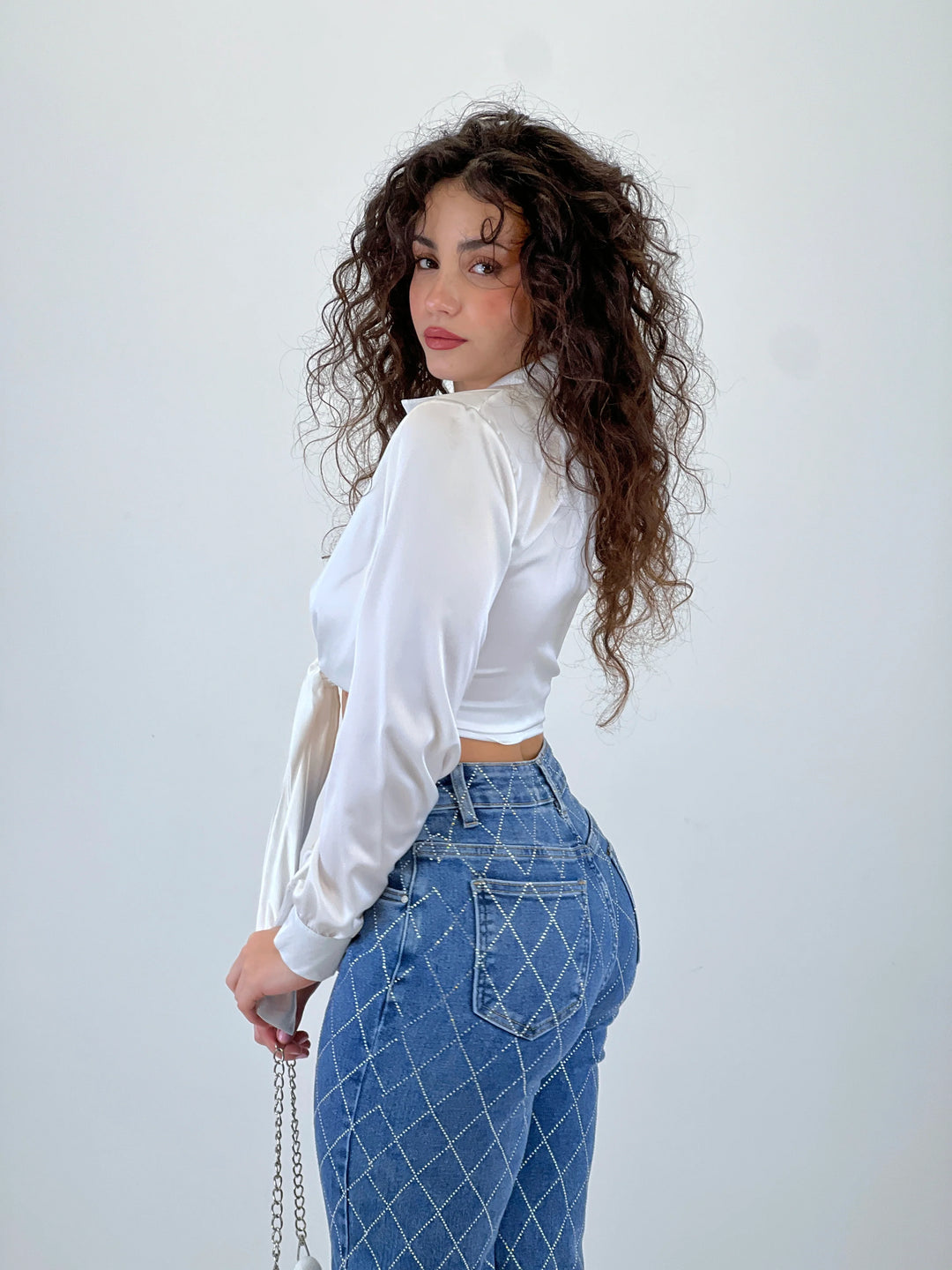 Diamond Daze High Rise Wide Leg Jeans
