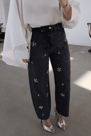 Black Dahlia - Rhinestone Embellished Jeans - Black