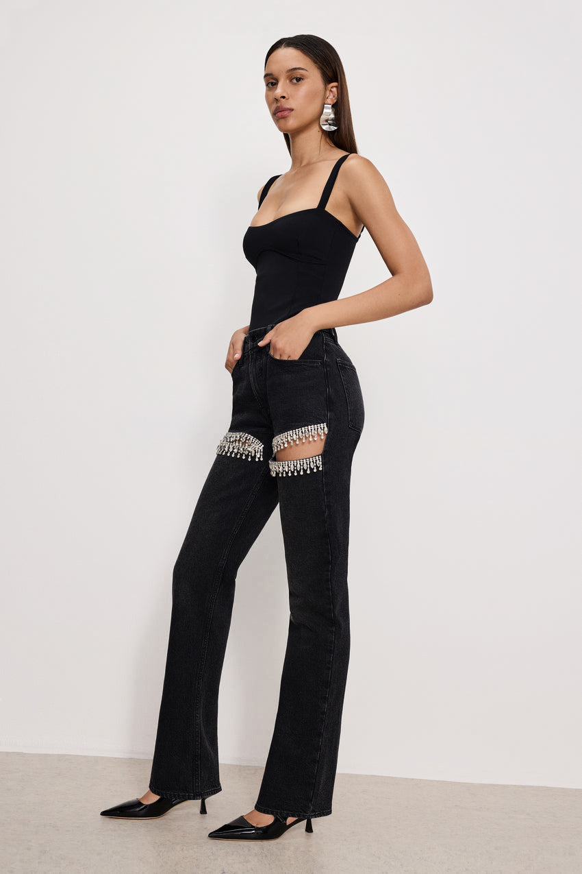 Charlotte- Rhinestone Embellished Cargo Jeans