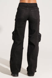 Charlotte- Rhinestone Embellished Cargo Jeans