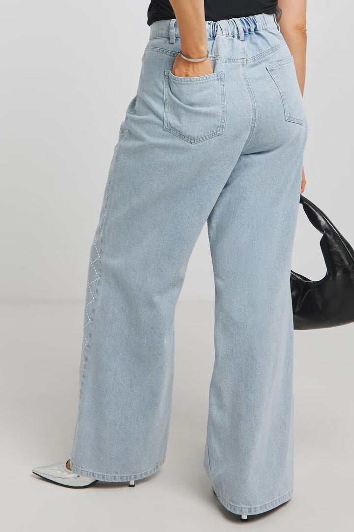 Enchanting Elegance High Rise Wide Leg Jeans