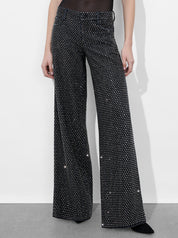 Lunar Lava - Rhinestone Embellished Wide Leg Jeans