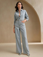 Dazzle Band - Rhinestone Embellished Wide Leg Jeans